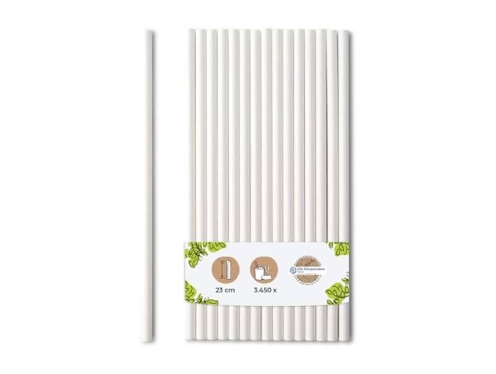 BIOZOYG Jumbo Papier Trinkhalme 23cm Strohhalm 8mm Ø I Trinkhalm biologisch abbaubar I weisse Strohhalme umweltfreundlich I Party Trinkhalme für Smoothies I Papierstrohhalme 3450 Stück