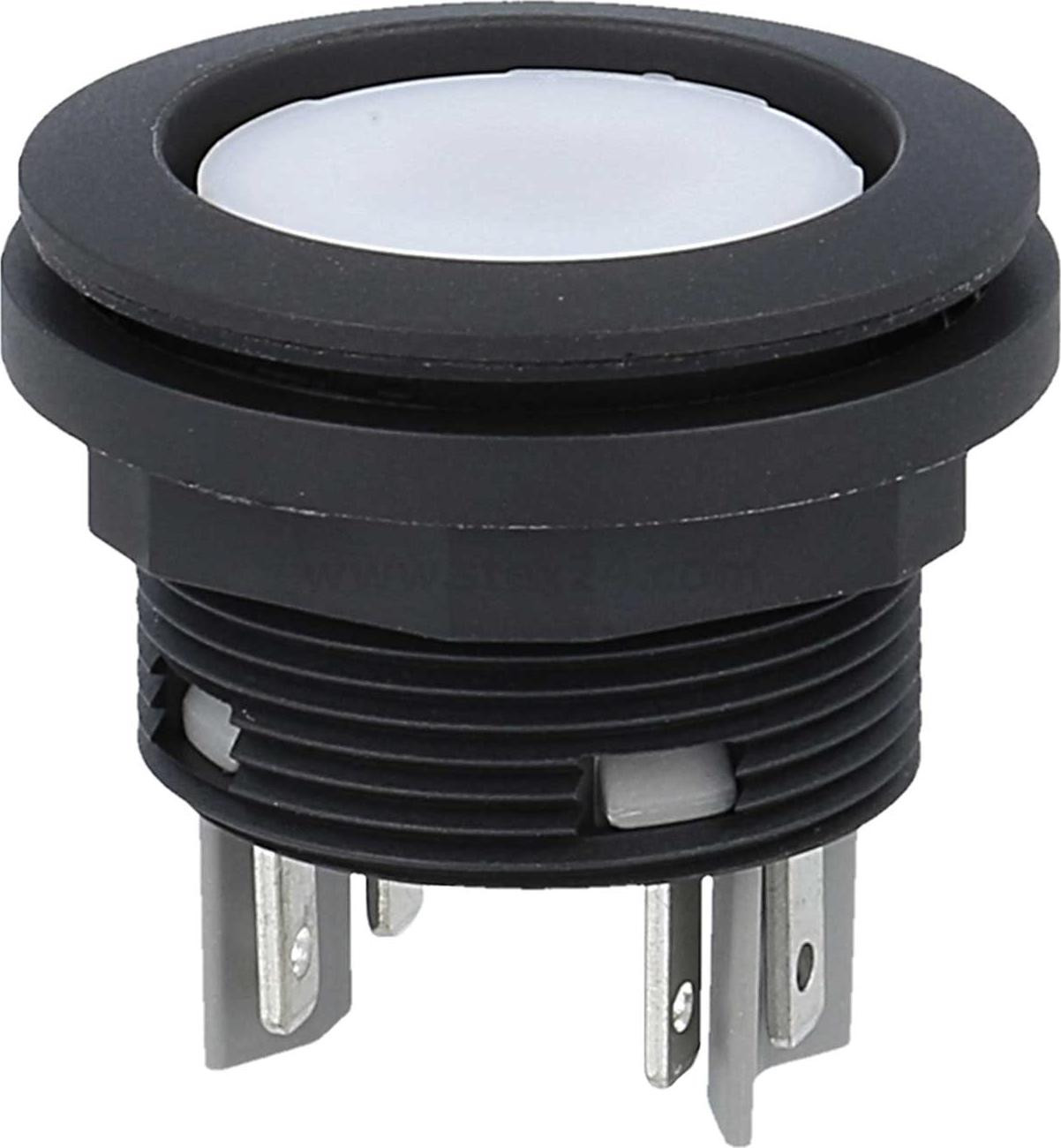 Georg Schlegel Lichtgevende Drukknoppen, 1 NO + 1 NC, Rond, met Verlichting, SHORTRON Platte Connector, 1 stuk