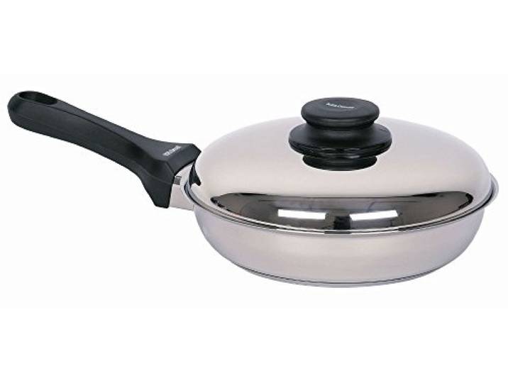Kelomat, 1848-351, Bratpfanne GRILLMEISTER mit Edelstahldeckel, rund, Durchmesser 24 cm, Edelstahl