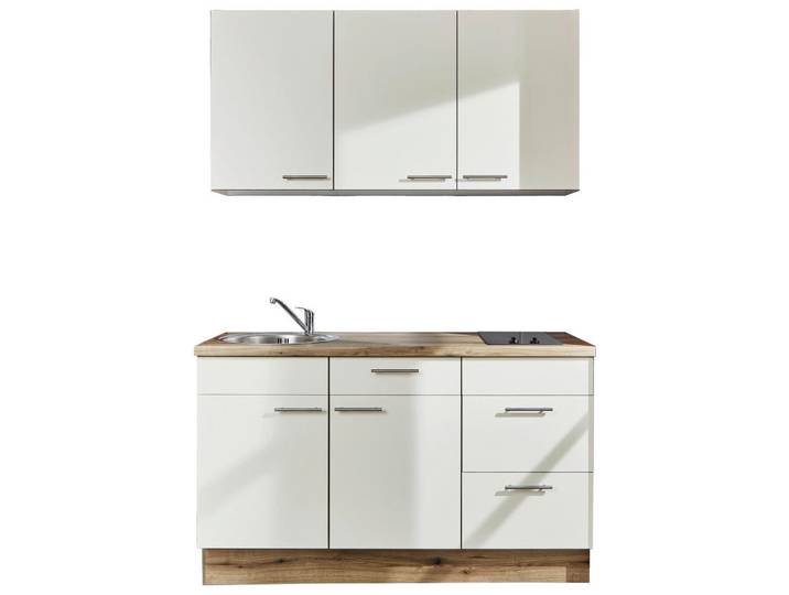 Pino Miniküche PN 80, Magnolie, 3 Schublade(n) Schubladen, nur wie online abgebildet bestellbar, 150 cm, seitenverkehrt erhältlich, vormontierter Korpus, Küchen, Miniküchen