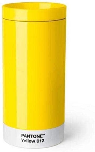 Coffee-to-go-Becher "Pantone by Copenhagen Design To Go Cup 430 ml", gelb, Trinkgefässe, Ø 7,9cm, 430ml, 1, Coffee-to-go-Becher, Ø:7,9cm gelb Ø 7,9cm, 430ml, 1