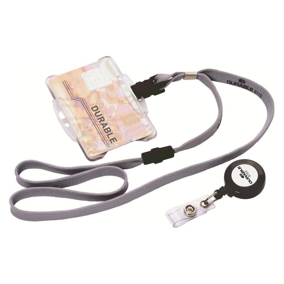 Durable Ausweishalter mit Clip für 1 Betriebs-/ Sicherheitsausweis (811819)