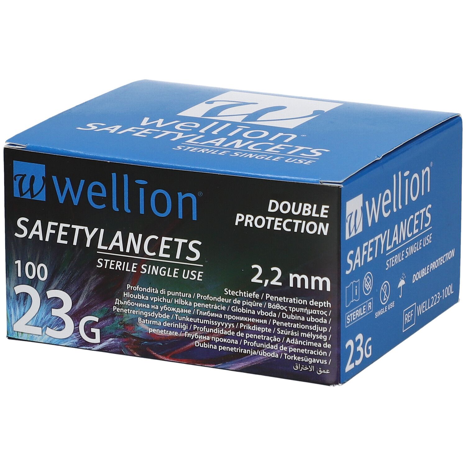 Wellion Safetylancets 23 G Sicherheitseinmallanz. 100 St Lanzetten
