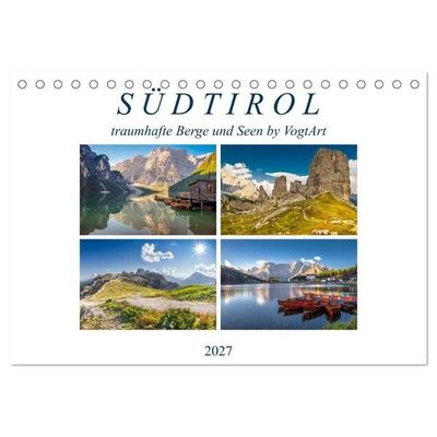 Südtirol, traumhafte Berge und Seen by VogtArt (Tischkalender 2027 DIN A5 quer), CALVENDO Monatskalender