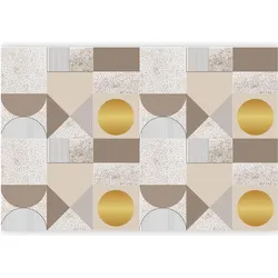 Artgeist, Tapete, Fototapete - Beige and Gold Geometric Pattern (400 x 280 cm)