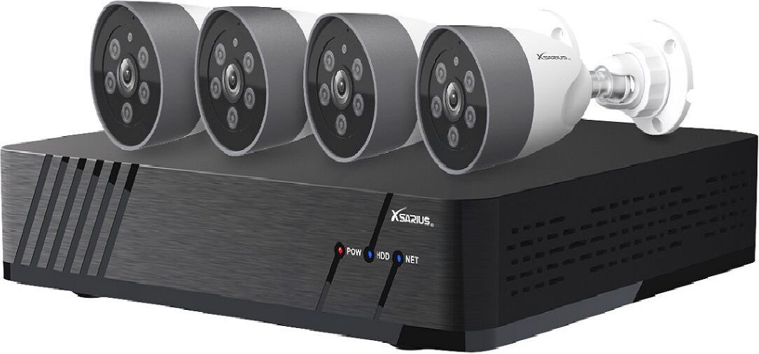Xsarius XSR-4 Sicherheitskamera Set 4 POE Smart AI IP Kamera - 4MP Full HD 1080p
