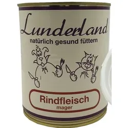 Lunderland Dose 800g Hundenassfutter 12 x 800 Gramm Rindfleisch mager