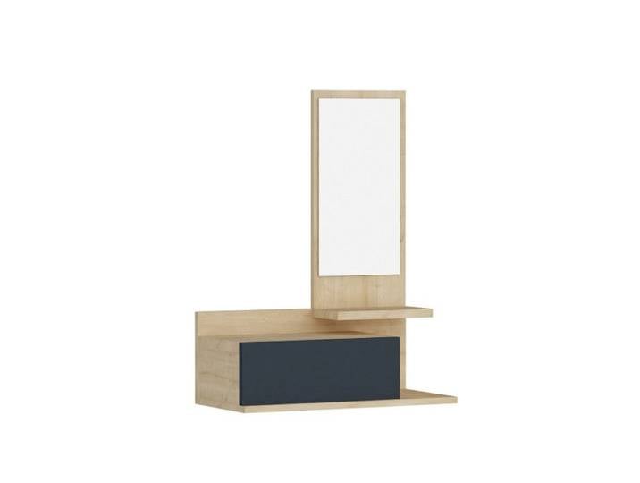 Meuble dentrée Console Bois décor chêne et anthracite - L60 x H90 x P31 3 cm - Moderne