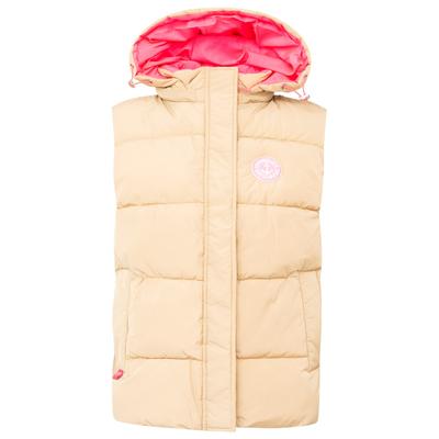 Steppweste ZWILLINGSHERZ "Strandglück", Damen, Gr. M, beige, Web, Obermaterial: 100% Polyester, unifarben, hüftbedeckend, ohne Ausschnitt, Westen Steppweste, Kapuze, Eingriffstaschen, Ankermotiv