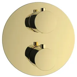 Herzbach Living round Fertigmontageset 30.503050.1.03 Unterputz-Thermostat, 2 Verbraucher, PVD-gold