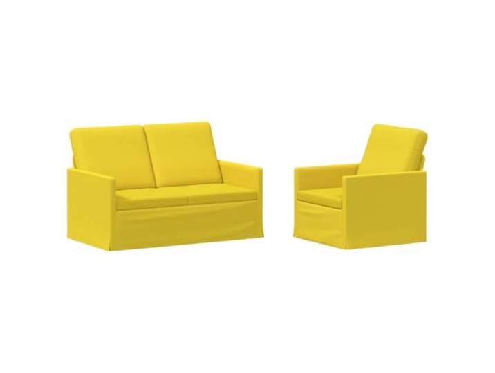 vidaXL Sofa-Set 2 pcs Helles Gelb Stoff
