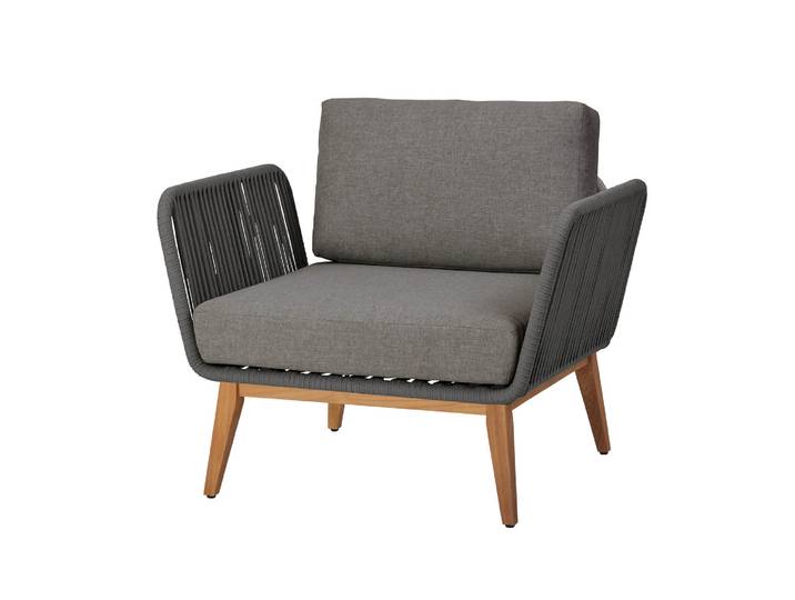 Diamond Garden Milos Lounge-Sessel Teak/Rope inkl. Kissen