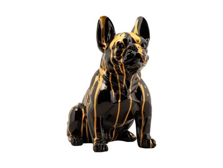 Handgefertigte Design Skulptur ,,Sitzende Bulldogge I“ 41 x 23 cm Multicolor Crea Collection