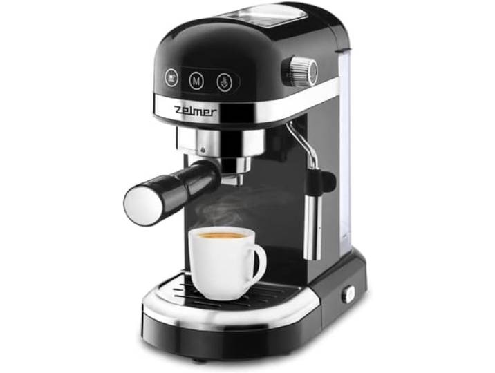Zelmer ZCM7295 Cob Kaffeemaschine, 1350 Watt, 20 Bar Druck, Tassenerwärmung, Gehäuse aus Kunststoff und Edelstahl in optimaler Qualität, schwarz