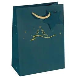 Sigel 5er-Pack Geschenktasche »Christmas Tree« Small türkis, 17x23x9 cm