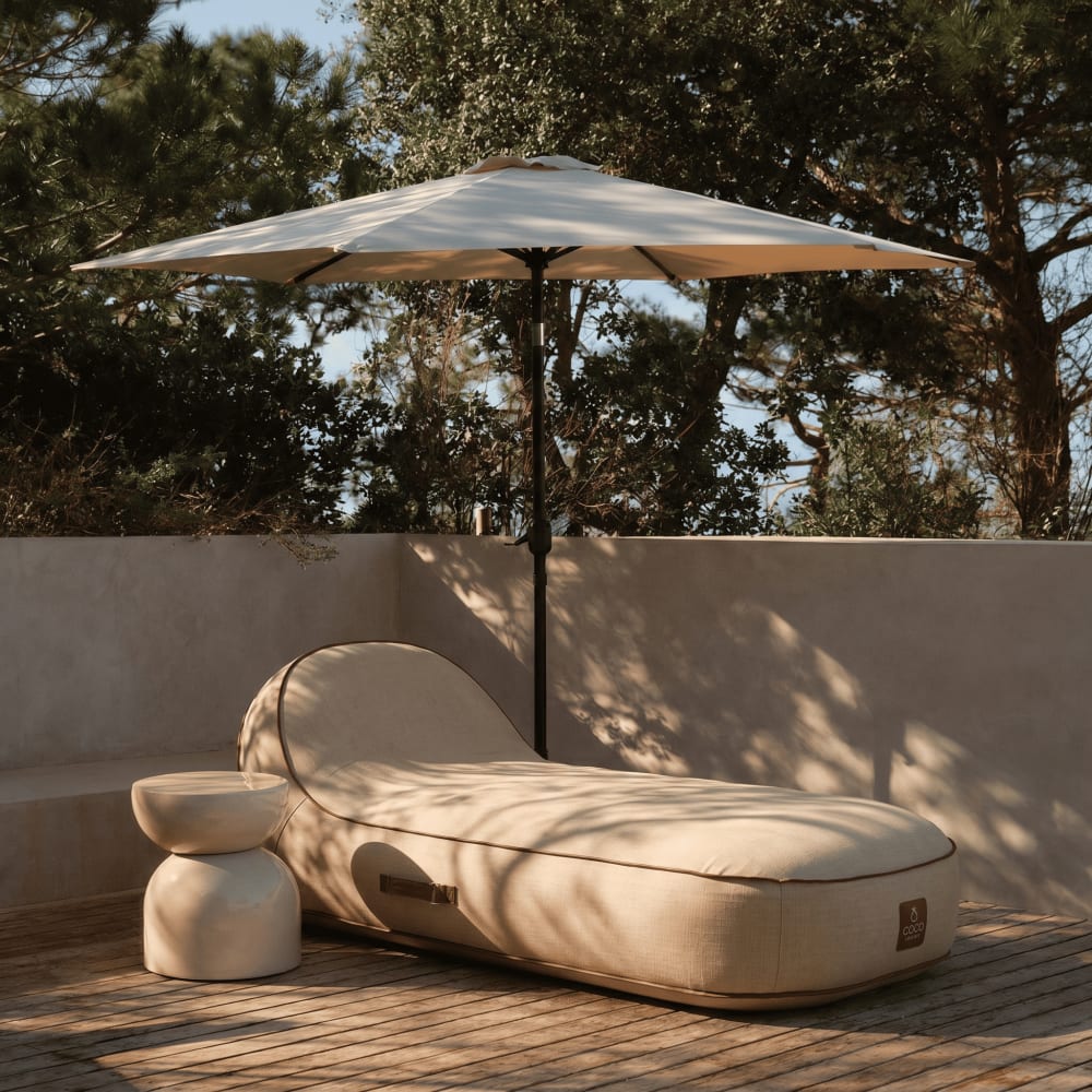 Coco Lounge Transat gonflable palma en olefin couleur toile de jute 170x85x27 cm Beige 170x27x85cm