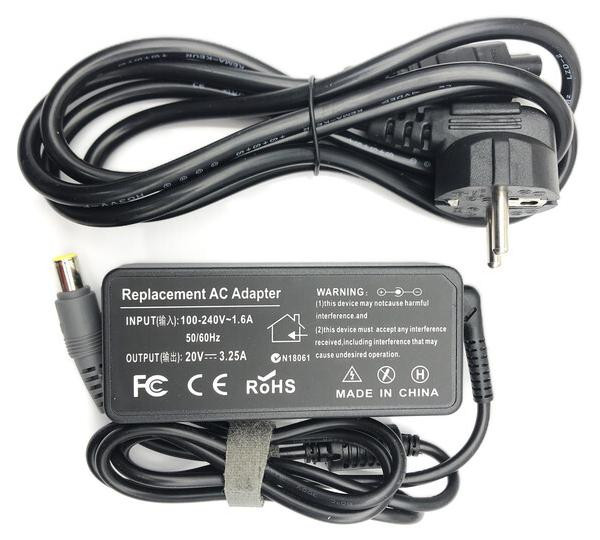 T-ProTek 65W adapter netvoeding oplader compatibel met Lenovo ThinkPad T60, T60p, T61