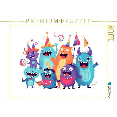 CALVENDO Puzzle Lustige Monster feiern eine Party. Geburtstagsparty | 1000 Teile Lege-Größe 64x48cm Foto-Puzzle für glückliche Stunden