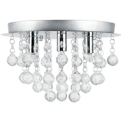 Helloshop26 - Abgehängte Deckenleuchte aus Metall und künstlerischem Kristall Chrom Silber 3 x G9 Durchmesser 28 cm 03_0002811