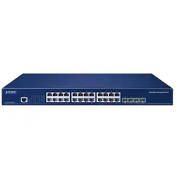 Planet L3 24-Port GE + SFP+ Managed SGS-6310-24T4X (28 Ports), Netzwerk Switch, Blau