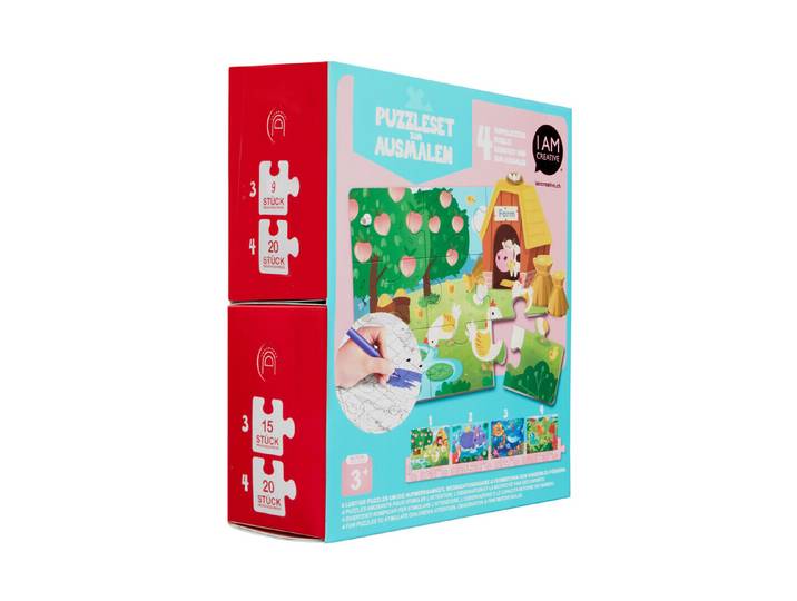 I AM Creative Puzzleset zum Ausmalen 4 Stück