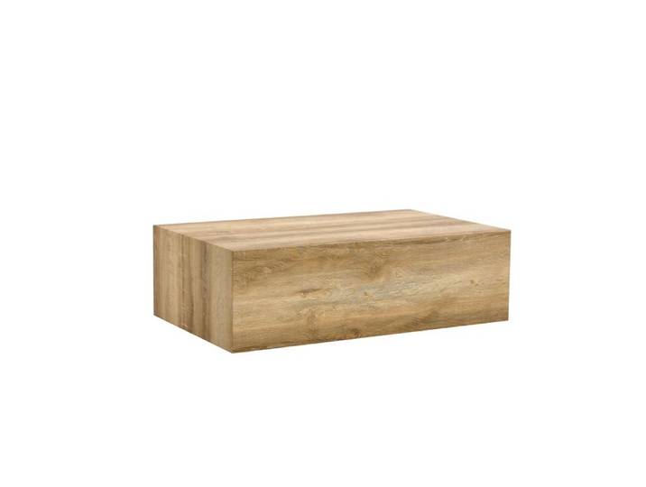 Table basse - FURNITURER - 90x50x30 cm - Rectangulaire - Bois clair (aspect bois) - Design bloc moderne
