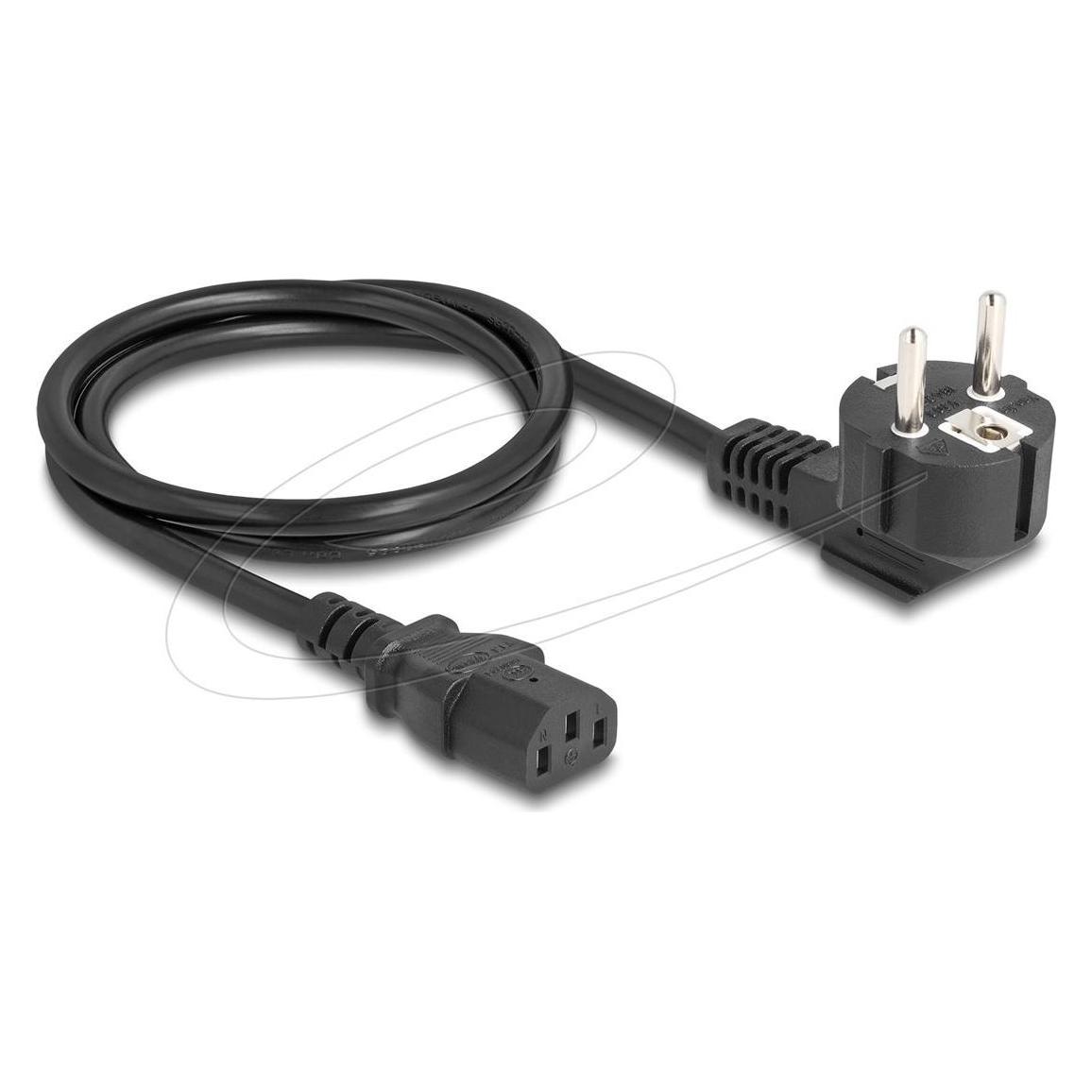 Delock Netzkabel PC Schutzkontaktstecker CEE 7/7 90° gewinke (1 m) (81298)