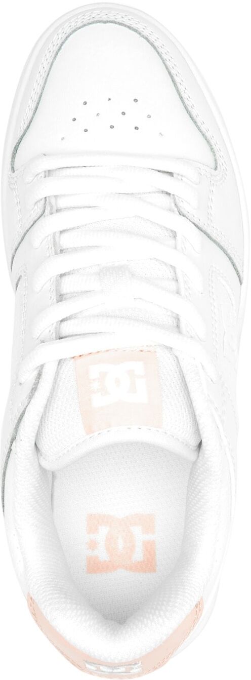 Sneaker DC SHOES "Manteca 4", Damen, Gr. 10,5(42,5), pink (weiß, pink), Obermaterial:53.02% Leder, 46.98% Synthetikmaterial., Schuhe Sneaker weiß, pink 10,5(42,5)