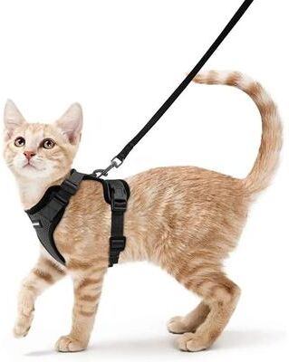 Uplifted Finds ATUBAN Escape Proof Cat Harness And Leash Set With Breathable Reflective Vest black xs