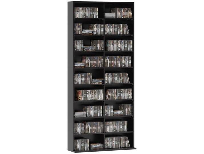 Bibliothèque CD - Étagère Ouverte pour CD DVD - Portoir - 78 5x24x175 cm - Noir