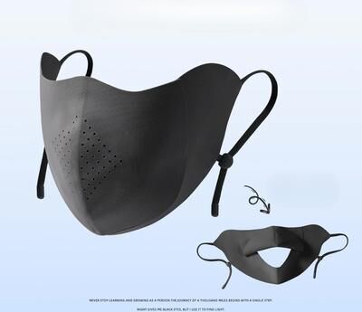 USA Free Shipping Shop UV Protection Ice Silk Face Mask With Drinking Opening For Cycling, Driving & Outdoor Summer Wear black