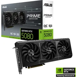 ASUS PRIME GeForce RTX 5080 OC PRIME-RTX5080-O16G Grafikkarte 16GB GDDR7, 2xHDMI, 3xDP