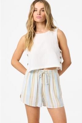 O'Neill s Millie Stripe Beach Shorts in Tapioca, Size XS, Viscose