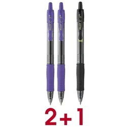 Pilot 2+1 Aktion: 2x Gelschreiber »G2+« M inkl. Gelschreiber »G2+« M schwarz violett