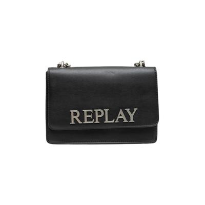 Schultertasche REPLAY "Replay Tasche FP", Damen, Gr. onesize, schwarz, Polyurethan (PU), unifarben, Taschen Schultertasche