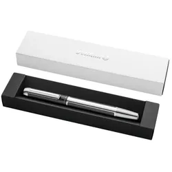 Pelikan Pura P40, Anthrazit, Satinierter Stahl, Kartuschenfüllsystem, Aluminium, Edelstahl, Fettdruck, Beidhändig
