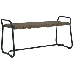 Gartenbank Midway aus Aluminium und Kunst-Rattan, modern, naturbraun, 110 cm breit