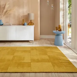Wollteppich geometrisch Gelb 120 x 170 cm - SID   Kadima Design