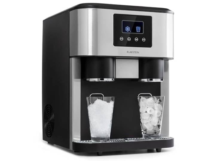 Klarstein Eiswürfelmaschine Klein, 1,8L Eiswürfelbereiter, Eiswürfelmaschine für Crushed und Bullet Eis, Schnelle Leichte Reinigung, Eiswürfelbereiter für 15kg/24h
