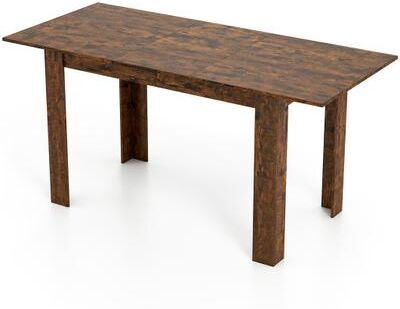 "Costway Extendable Dining Table for 4-8 People 47""-62"" Large Rectangular Kitchen Table-Rustic Brown"