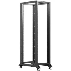 Lanberg Open rack 42U black (42 HE, 19 Zoll Rack), Serverschrank, Schwarz