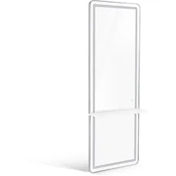 M MCombo Wandspiegel mit Beleuchtung, Ganzkörperspiegel mit Aluminiumrahmen, Großer Spiegel mit Ablage, Touch-Schalter, 3 Lichtfarben Dimmbar, 17x65x177 cm, J6271