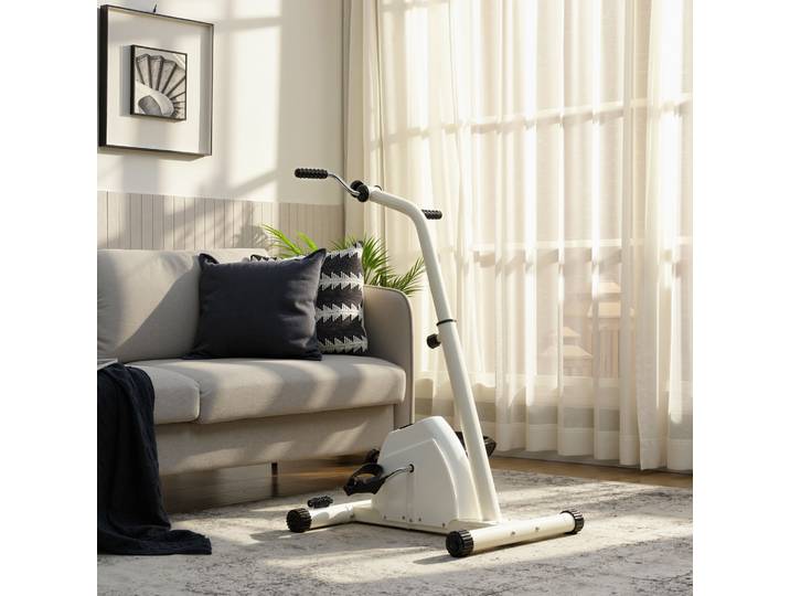 SPORTNOW Vélo d'Entraînement Réglable Blanc avec Écran LCD