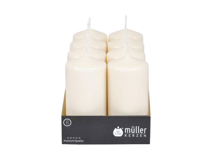 Stumpenkerze müller Kerzen Stumpenkerze 12 x 5.7 , beige (natur), H:12cm Ø:5,7cm, Kerzen, Stumpenkerze