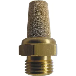 Schalldämpfer aus Sinterbronze mit angesintertem Messing-Sechskant G 3/4