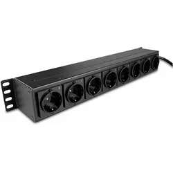 Lindy 1.5U 8-Fach Schuko-Steckdosen, Horizontale PDU mit Schuko-Stecker Liefert max. 3500W an 8 Geräte, USV Zubehör