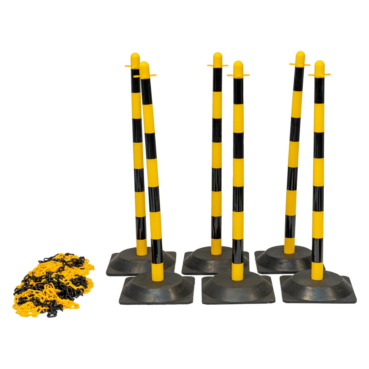 KS Tools Set zur Abgrenzung von Arbeitsbereichen (6 Pfosten + 25 m Absperrband) (112.1430)