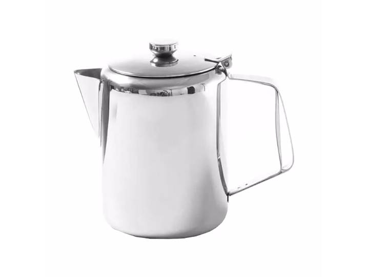 Hendi Kaffee-/Teekanne mit Klappdeckel 1.4L ø12.6x18.5cm – Diverse Gastro Küchenutensilien – edelstahl