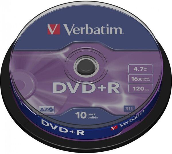 Verbatim Dvd+r 16x 4,7gb Spindel, 10 Stk