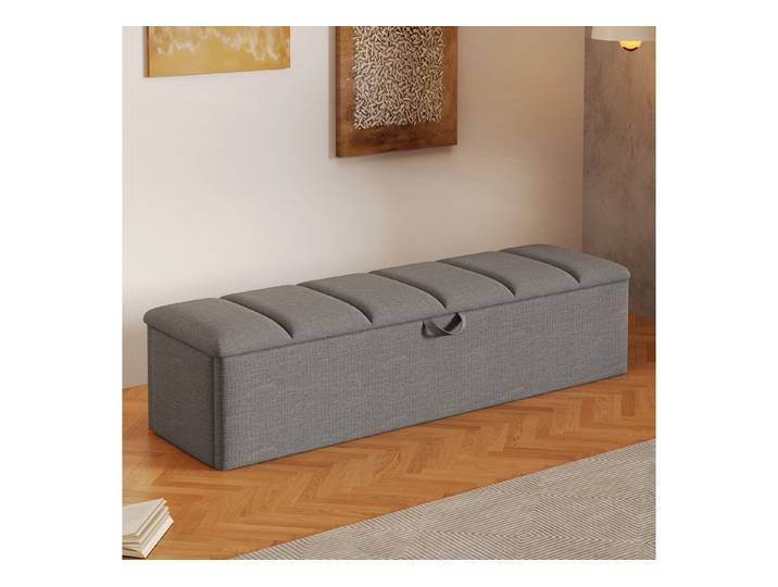 Flieks Polsterhocker, Betthocker Sitzhocker 113x32x36cm mit innerem Staufach